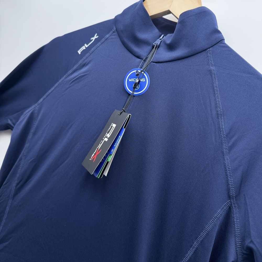 RLX Ralph Lauren‎ Women's Small Golf Core Navy Blue Long Sleeve Wicking Moisture